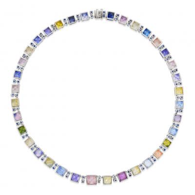  Oscar Heyman Brothers Oscar Heyman Multi color Sapphire Necklace