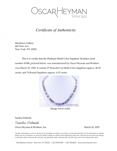  Oscar Heyman Brothers Oscar Heyman Multi color Sapphire Necklace