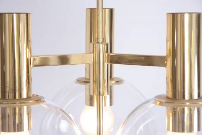  Ott International Extra Large Brass Chandelier with Eight Arms by Ott International