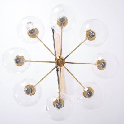  Ott International Extra Large Brass Chandelier with Eight Arms by Ott International