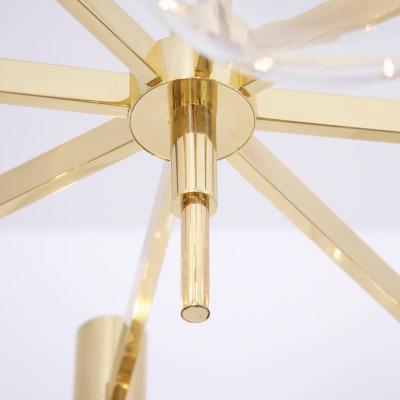  Ott International Extra Large Brass Chandelier with Eight Arms by Ott International