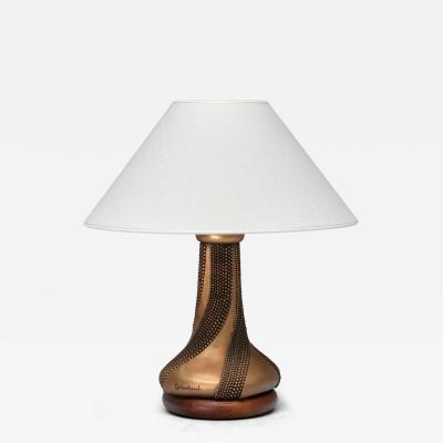  Ottaviani Giovanni Ottaviani Bronze Table Lamp with Beaded Texture Italy 1960s