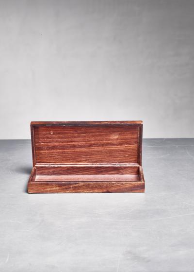  Ottaviani Ottaviani wood with silver and enamel box Italy 1960s