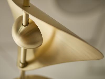  Ovature Studios Bonnie Config 1 Small Contemporary LED Vertical Chandelier Brass
