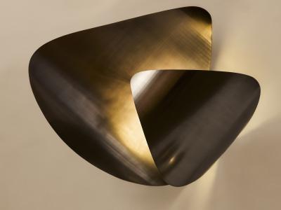  Ovature Studios Bonnie Flushmount Small Handmade LED Ceiling in Brass Bronze or Nickel