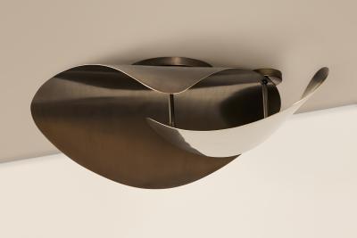  Ovature Studios Bonnie Flushmount Small Handmade LED Ceiling in Brass Bronze or Nickel