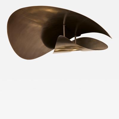  Ovature Studios Bonnie Flushmount Small Handmade LED Ceiling in Brass Bronze or Nickel