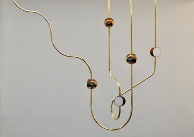  Ovature Studios Dia Contemporary LED Chandelier Config 2 Solid Brass Handmade finished Art