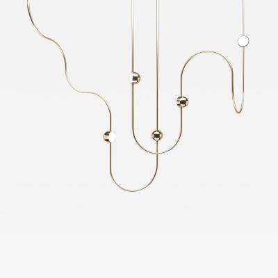  Ovature Studios Dia Contemporary LED Chandelier Config 3 Solid Brass Handmade finished Art