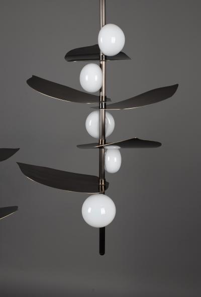  Ovature Studios Sofia Mouth Blown Glass LED Config 1 Handmade Brass Bronze or Nickel