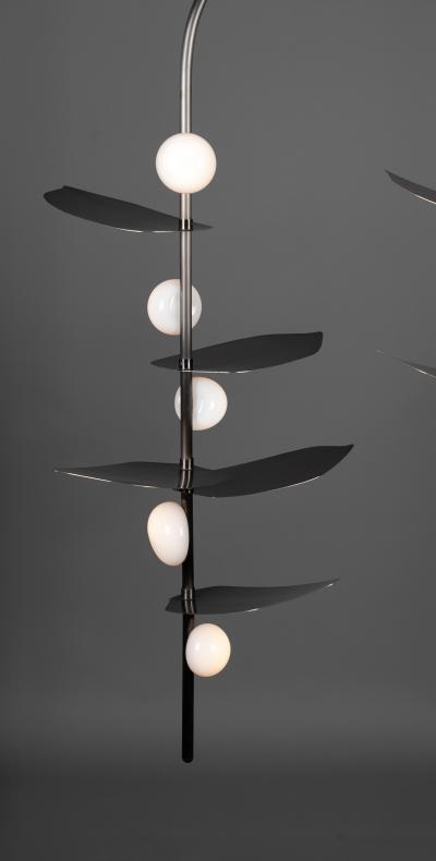  Ovature Studios Sofia Mouth Blown Glass LED Config 2 Handmade Brass Bronze or Nickel