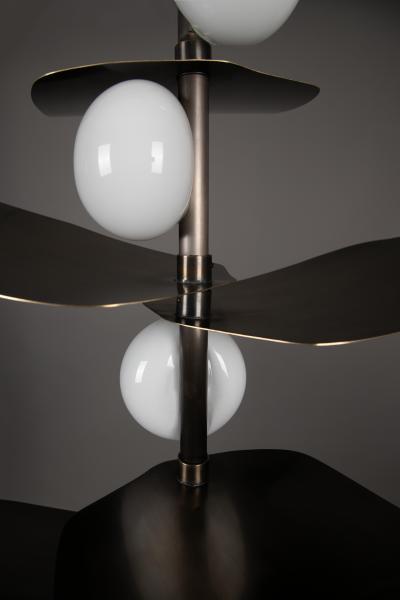  Ovature Studios Sofia Mouth Blown Glass LED Config 4 Handmade Brass Bronze or Nickel