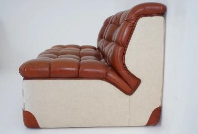  Overman copy of Scandinavian Modular Leather and Canvas Sofa by Overman
