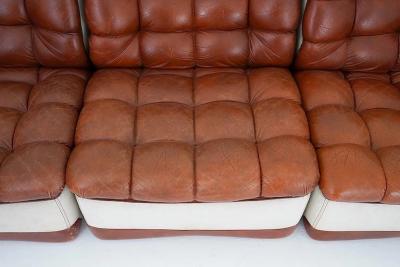 Overman copy of Scandinavian Modular Leather and Canvas Sofa by Overman