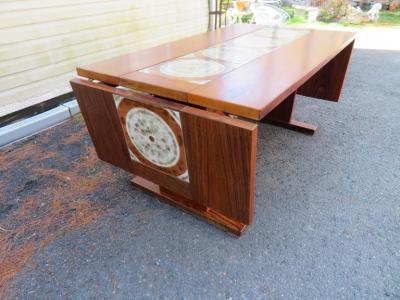  Ox Art 1970s Ox Art Danish Rosewood Tile Drop Leaf Dining Table Midcentury