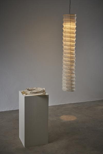  Ozeki Co Washi Paper and Bamboo Akari L Pendant Lamp by Isamu Noguchi 1951