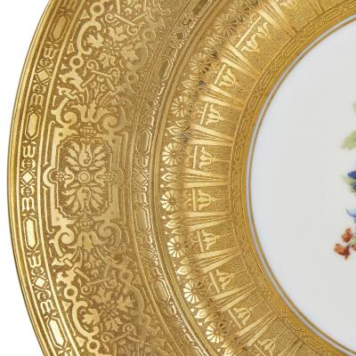 P A L T Porzellanfabrik Adolf Laufer Twelve parcel gilt Bohemian porcelain dinner plates by P A L T