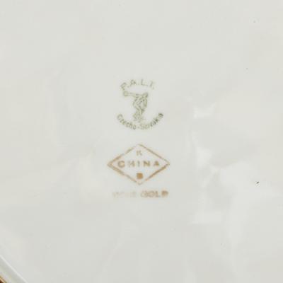 P A L T Porzellanfabrik Adolf Laufer Twelve parcel gilt Bohemian porcelain dinner plates by P A L T
