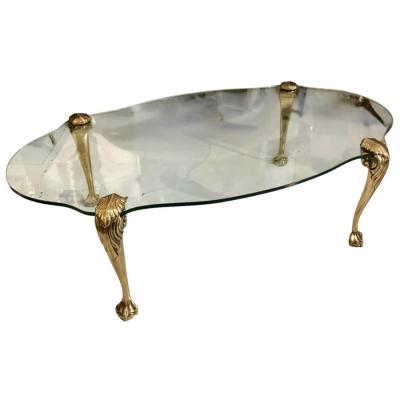  P E Guerin Mid Century Modern Hollywood Regency P E Guerin Glass Brass Cocktail Table