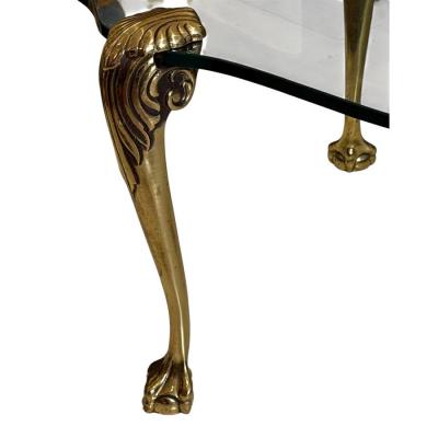  P E Guerin Mid Century Modern Hollywood Regency P E Guerin Glass Brass Cocktail Table