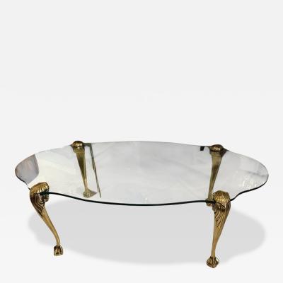  P E Guerin Mid Century Modern Hollywood Regency P E Guerin Glass Brass Cocktail Table