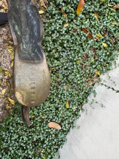  P E Guerin P E Guerin Bronze Ostrich Leg Lamp