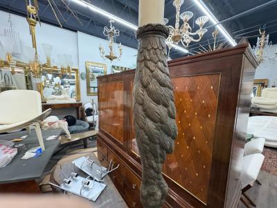  P E Guerin P E Guerin Bronze Ostrich Leg Lamp