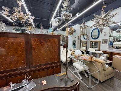  P E Guerin P E Guerin Bronze Ostrich Leg Lamp