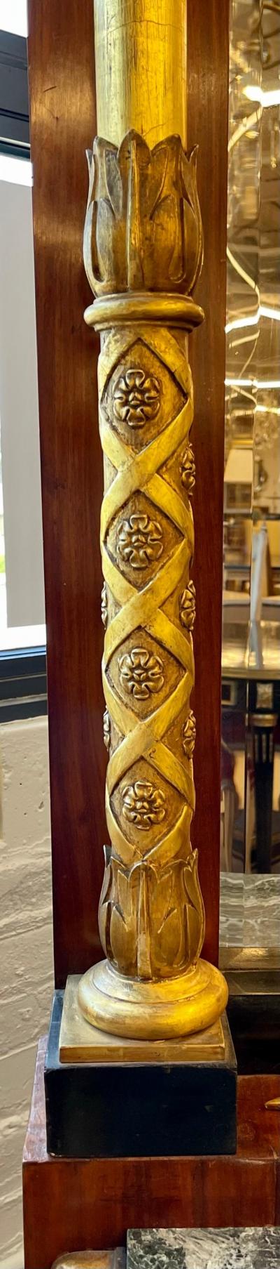  P G Bylanders Carved Mahogany and Giltwood Neoclassical Console with Mirror by P G Bylanders