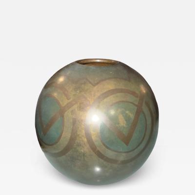  P Mercier Dinanderie Metal Art Deco Vase by P Mercier France