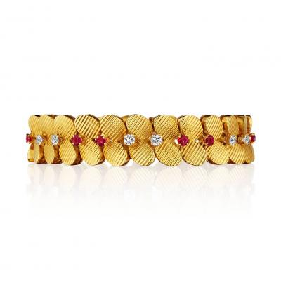  P ry et Fils P ry et Fils Mid Century Ruby and Diamond Suite