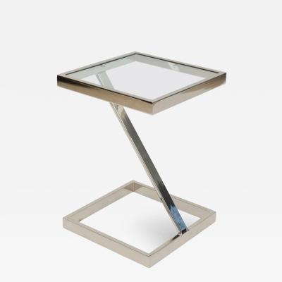  Pace Collection American Modern Chrome and Glass Side Table Pace Collection