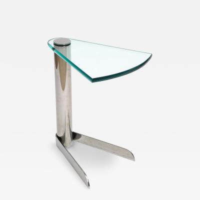  Pace Collection American Modern Stainless Steel and Glass Side Table Pace Collection