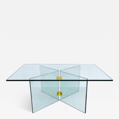  Pace Collection Glass and Brass Mid century Coffee Cocktail Table Pace Attributed