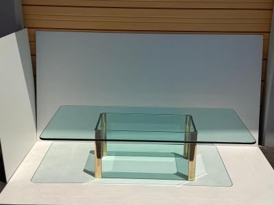  Pace Collection Leon Rosen for Pace Collection Brass and Glass Large Coffee Table