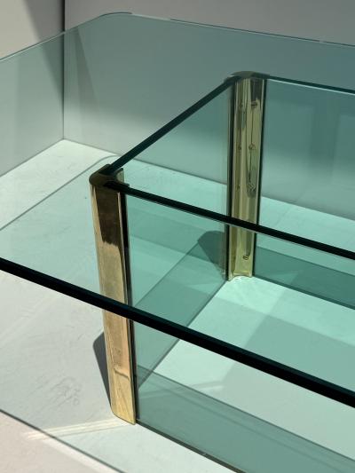  Pace Collection Leon Rosen for Pace Collection Brass and Glass Large Coffee Table