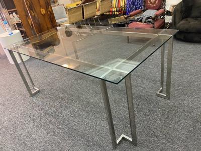  Pace Collection MODERNIST SQUARE TUBULAR DINING TABLE BY PACE