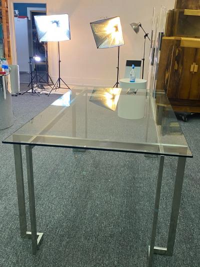  Pace Collection MODERNIST SQUARE TUBULAR DINING TABLE BY PACE
