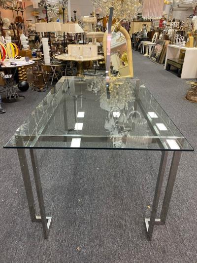  Pace Collection MODERNIST SQUARE TUBULAR DINING TABLE BY PACE