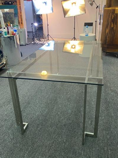  Pace Collection MODERNIST SQUARE TUBULAR DINING TABLE BY PACE
