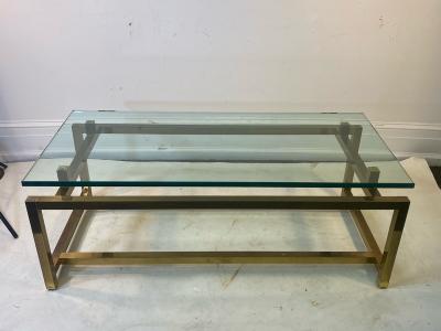  Pace Collection MODERNIST TUBULAR BRASS FRAME COFFEE TABLE BY PACE