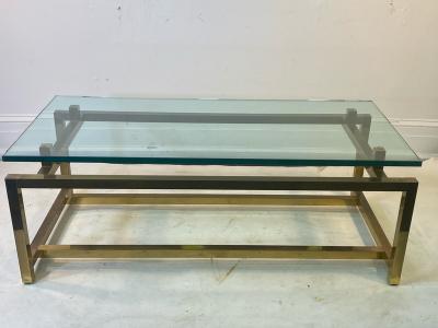  Pace Collection MODERNIST TUBULAR BRASS FRAME COFFEE TABLE BY PACE