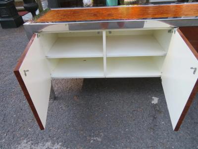  Pace Collection Magnificent XL Leon Rosen Pace Collection Burl Chrome Credenza Mid Century
