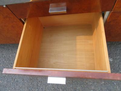  Pace Collection Magnificent XL Leon Rosen Pace Collection Burl Chrome Credenza Mid Century