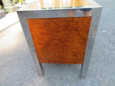  Pace Collection Magnificent XL Leon Rosen Pace Collection Burl Chrome Credenza Mid Century