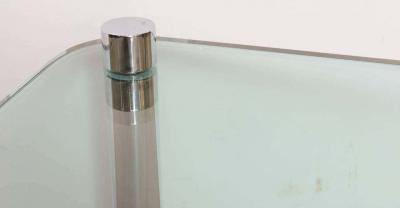  Pace Collection Minimalist Pace Style Chrome and Glass Cocktail table