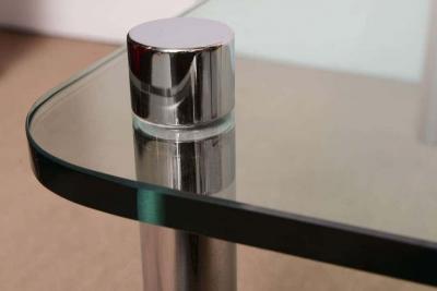  Pace Collection Minimalist Pace Style Chrome and Glass Cocktail table