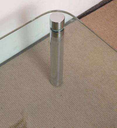  Pace Collection Minimalist Pace Style Chrome and Glass Cocktail table
