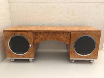  Pace Collection Olive Burl Credenza Desk by Leon Rosen for Pace Collection