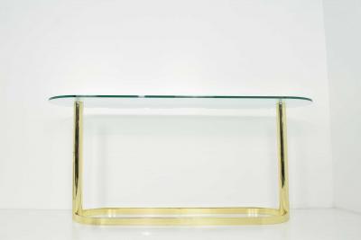  Pace Collection Pace Collection Brass and Glass Console Table